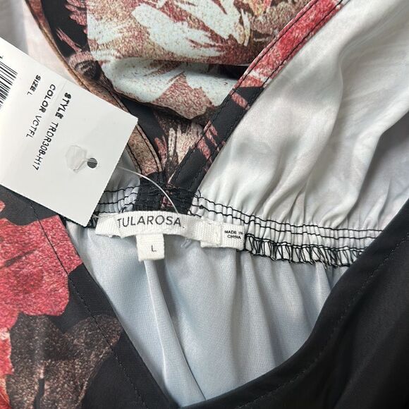 Tularosa Dusk Vintage Maxi Dress Floral Side Slit L - Picture 7 of 8